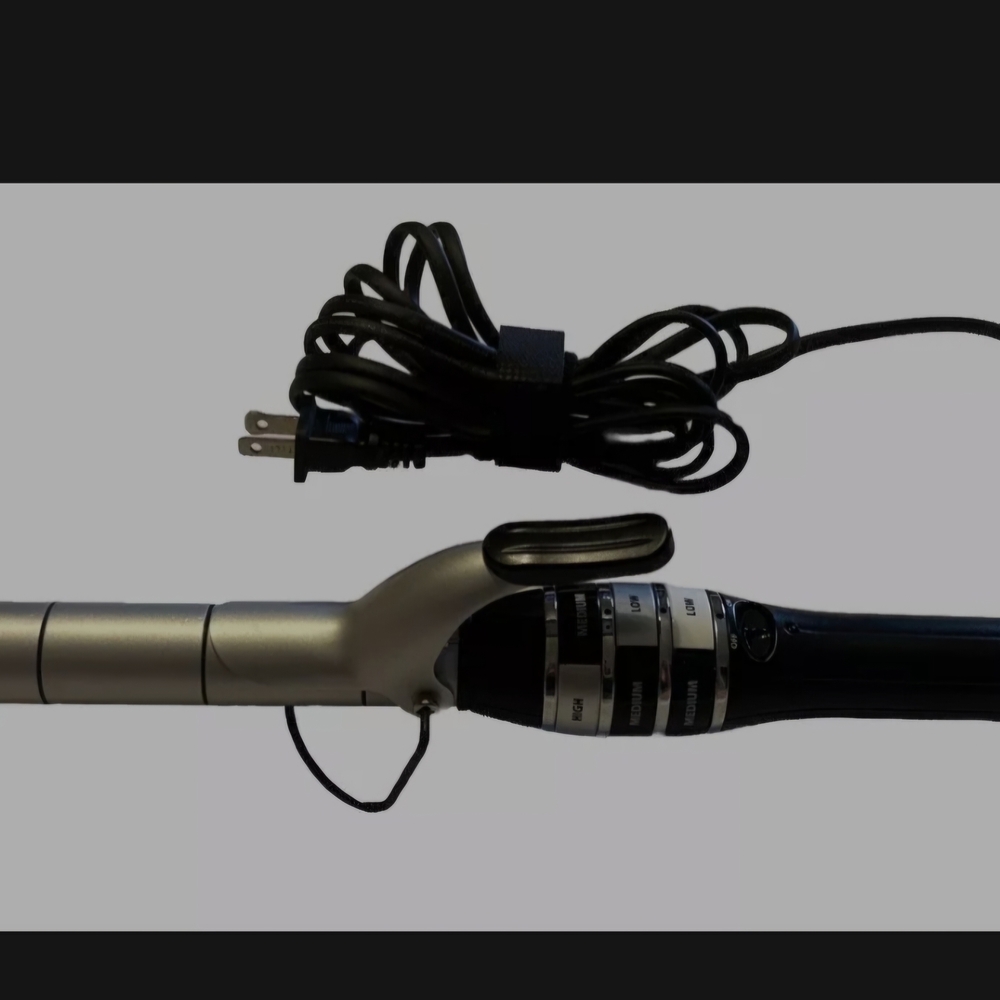 Silver and Black Curling Iron